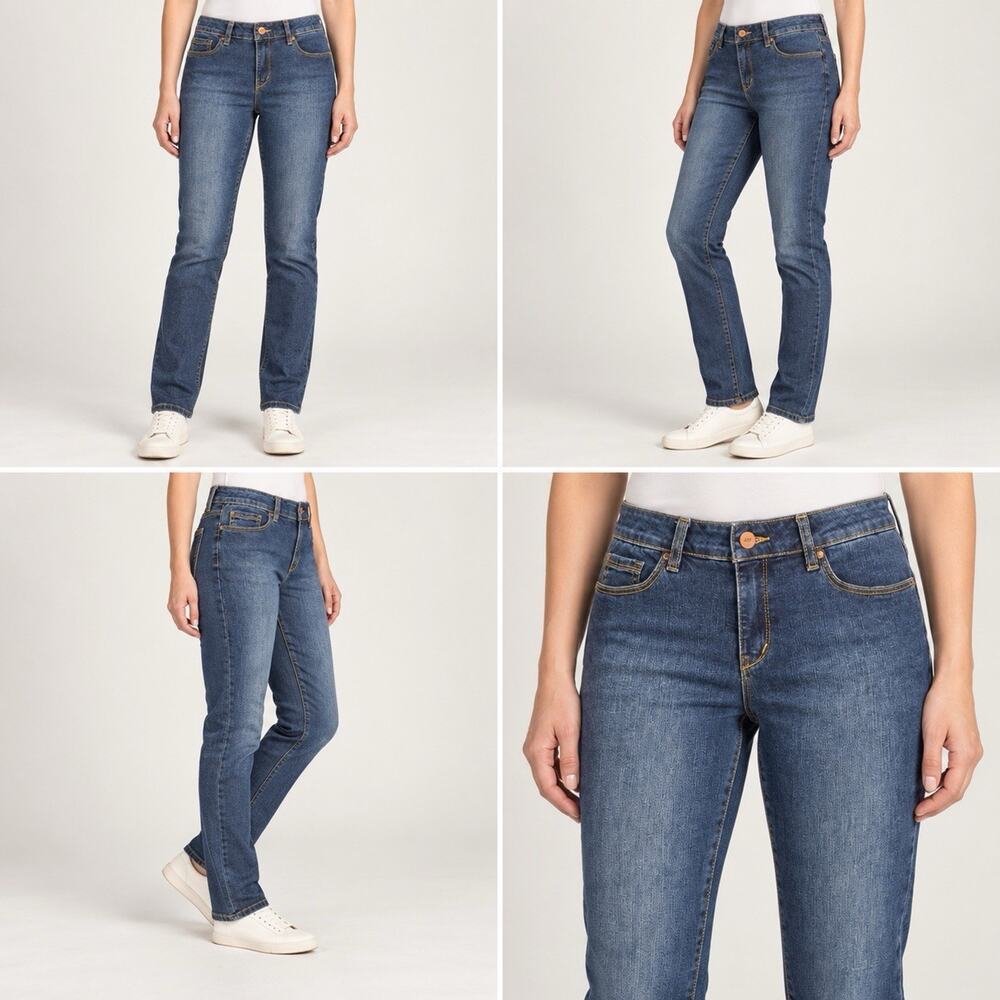 Jones New York Jeans Womens 10 Blue Denim Slim Leg Faded Wash